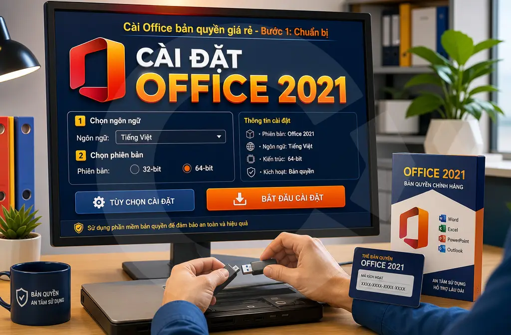 cai dat office ban quyen gia re